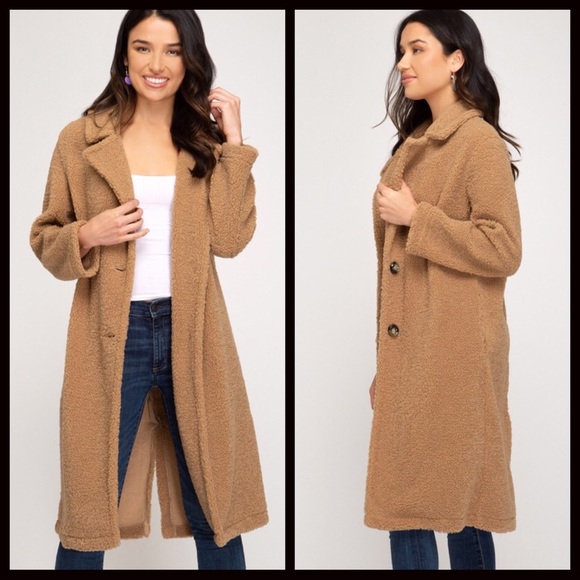 Jackets & Blazers - 1 LEFT🎄Brooke Faux Fur Pea Coat-Camel